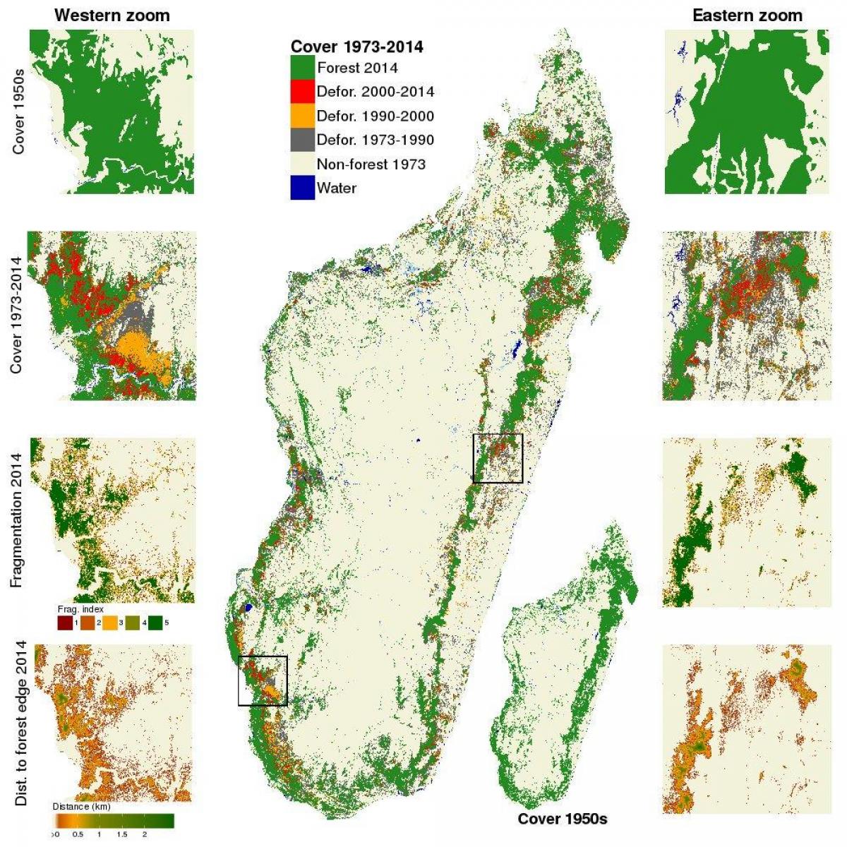peta dari Madagaskar deforestasi