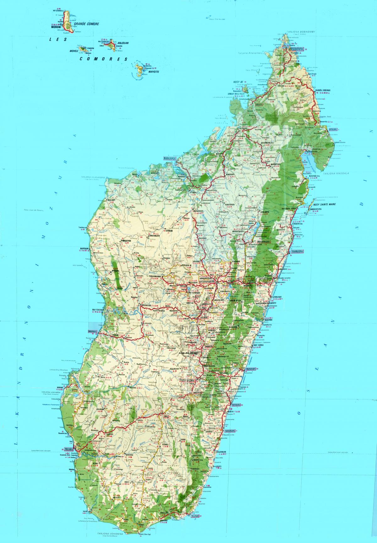 peta topografi Madagaskar