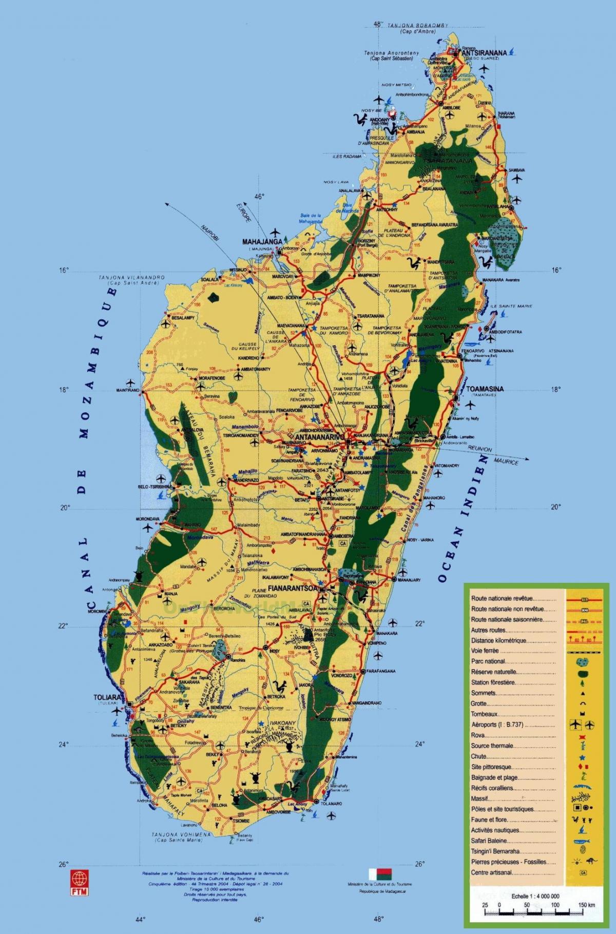 Madagaskar tempat menarik di peta