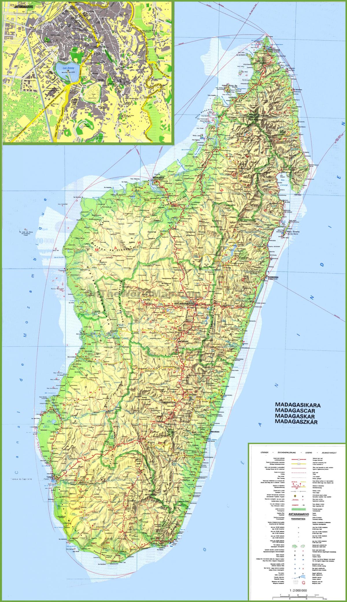 peta yang menunjukkan Madagaskar