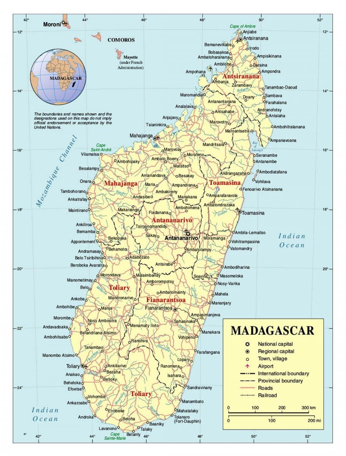 peta rinci dari Madagaskar