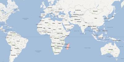 Peta dunia yang menunjukkan Madagaskar