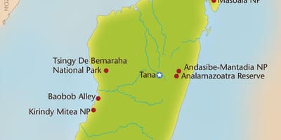 Peta dari Madagaskar pegunungan