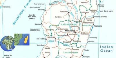Peta dari Madagaskar sungai