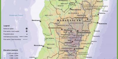 Peta dari peta fisik dari Madagaskar