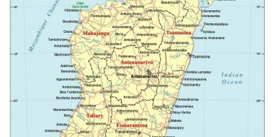 Peta rinci dari Madagaskar