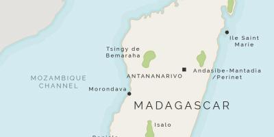 Peta dari Madagaskar dan pulau-pulau sekitarnya