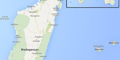 Peta pulau-pulau di dekat Madagaskar